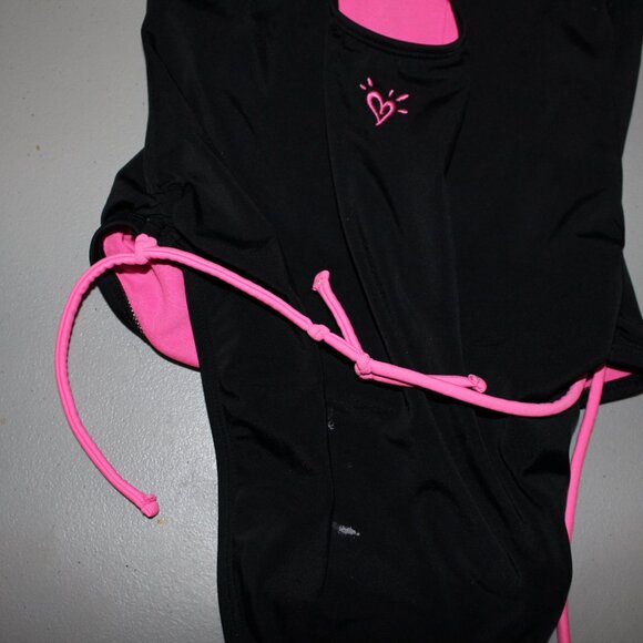 Pink & Black 1 Pcs Justice Swimsuit Size 14 - Picture 8 of 9